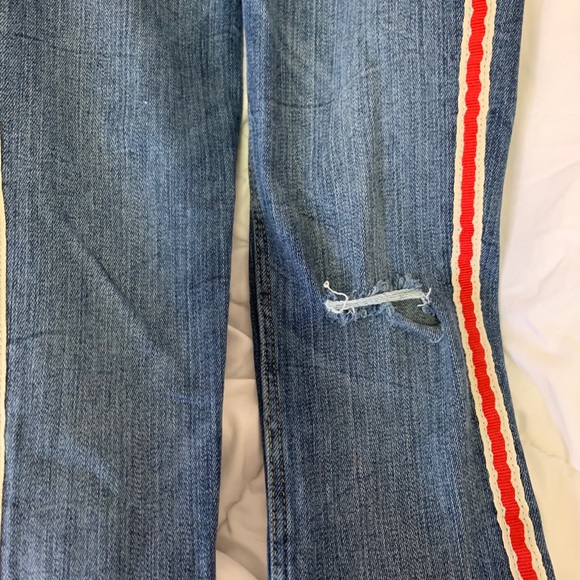 Zara TRF high rise skinny jeans with red stripe - Picture 2 of 4